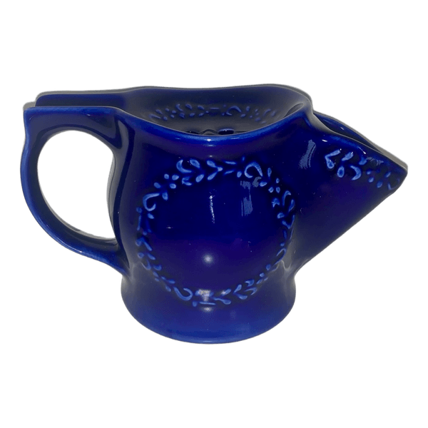 Blue ceramic shaving mug