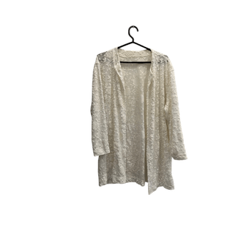 Embroidered open cardigan