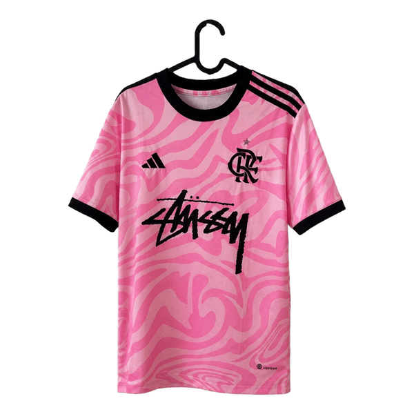 Rožiniai Adidas Stussy marškinėliai