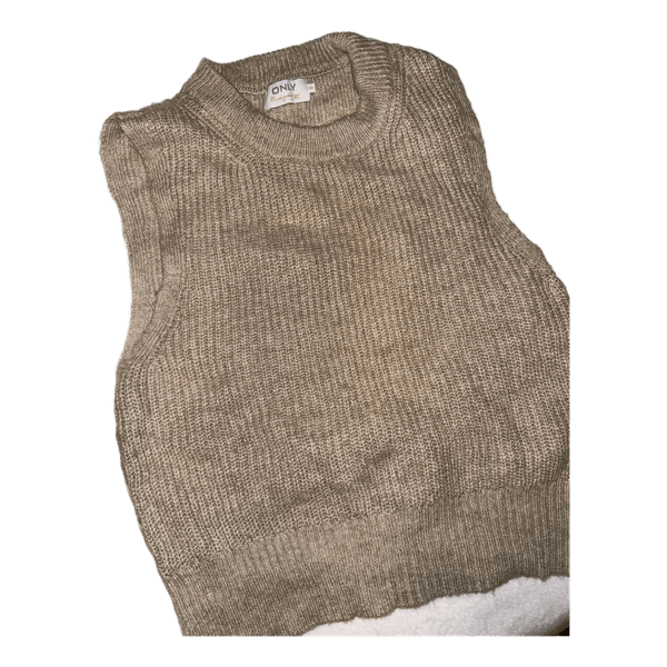 Beige knit sweater vest