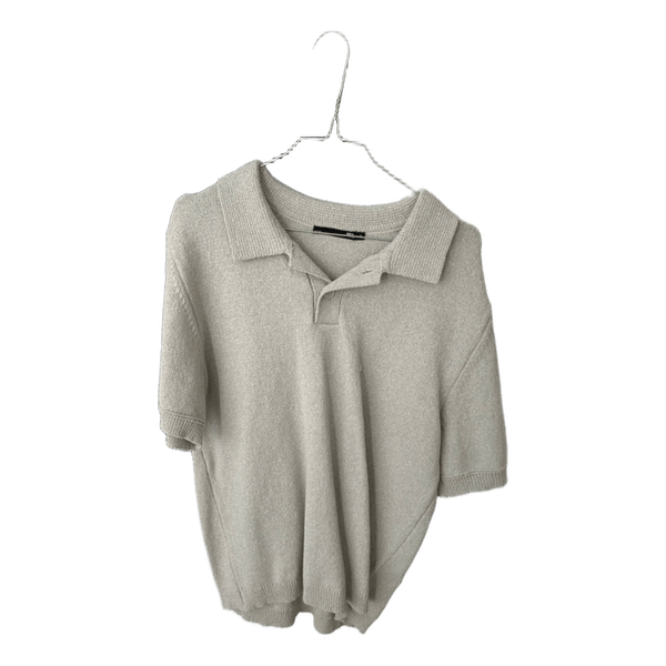 Beige strikket polo