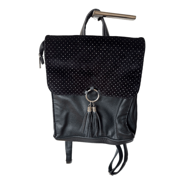 Black embellished backpack