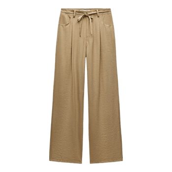 Beige vidbenede bukser