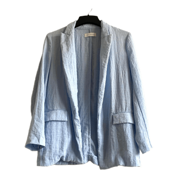 Zara Womens Light Blue Blazer Jacket Size S EU36 Casual Office Summer Minimalist