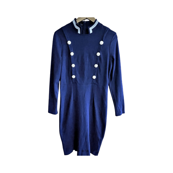 Homeyee navy button dress