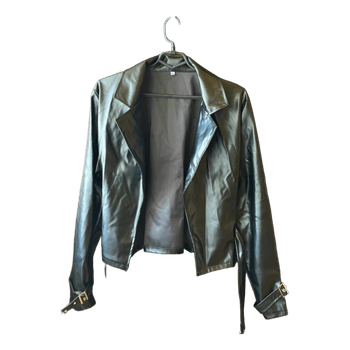 Black faux leather jacket