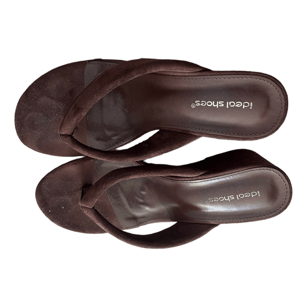 Brune kilehæl sandaler