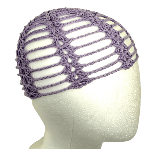 Virkattu lila beanie