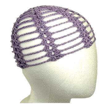 Virkattu lila beanie