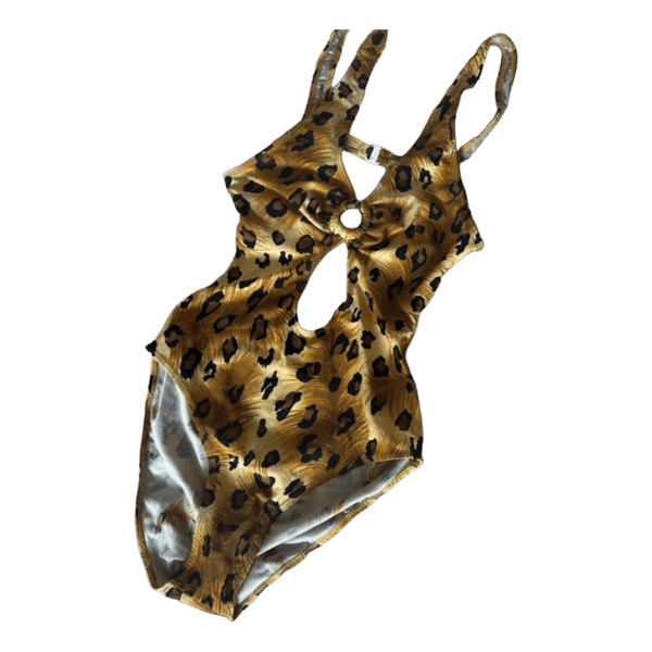 Leopard print one-piece swimsuit