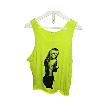 Keltainen hihaton toppi