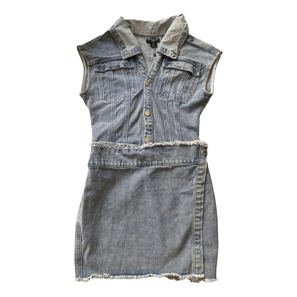 Grey denim mini dress