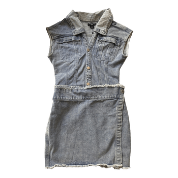 Grey denim mini dress