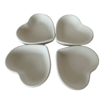 Set of four heart bowls