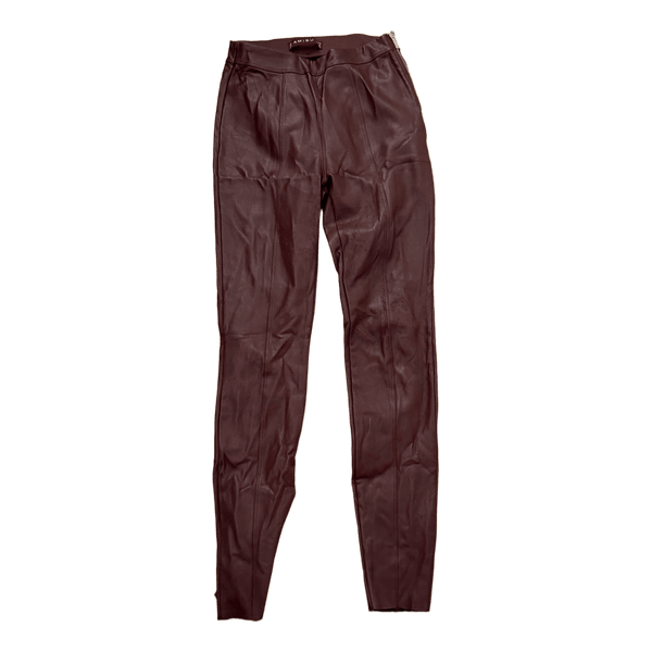 Bordeaux leggings i imiteret læder