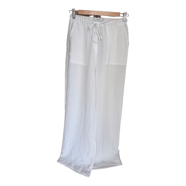 White wide leg trousers