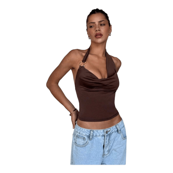 Brown halter top