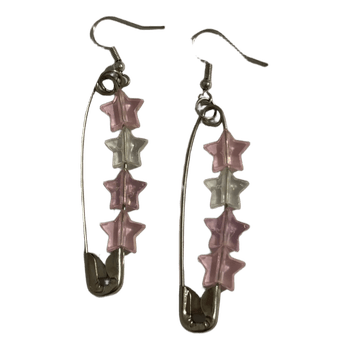 Star safety pin earrings