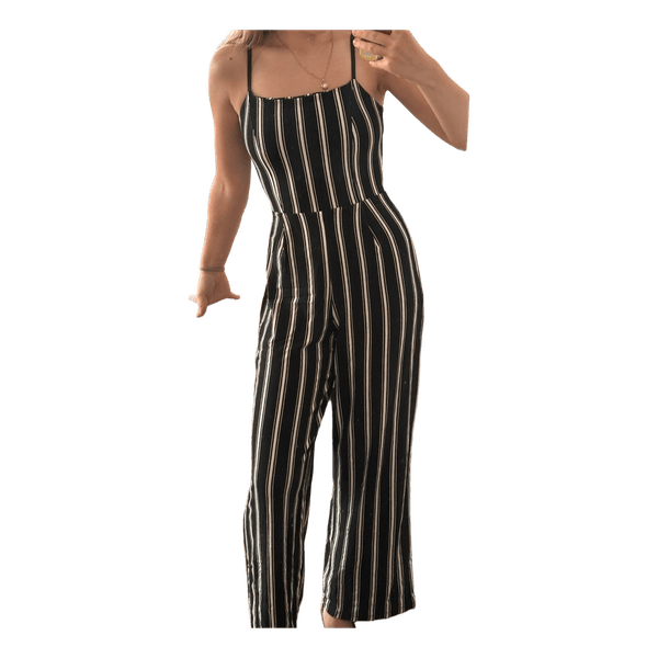 Black striped jumpsuit