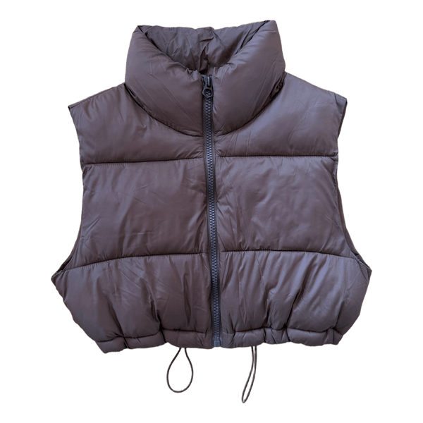 Brown padded puffer vest