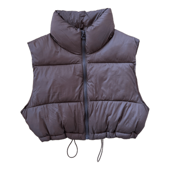 Brown padded puffer vest