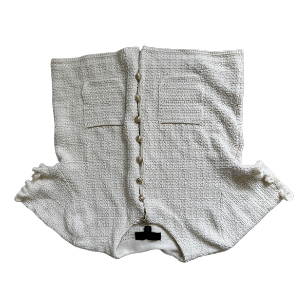 Hvid strikket cardigan