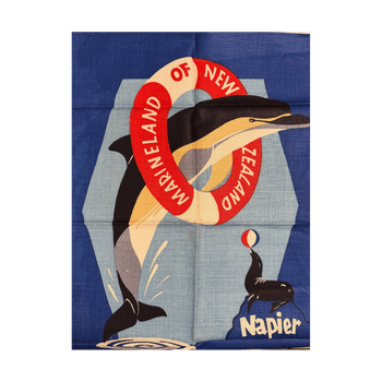 Vintage Marineland souvenir tea towel