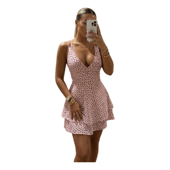 Light pink polka dot dress