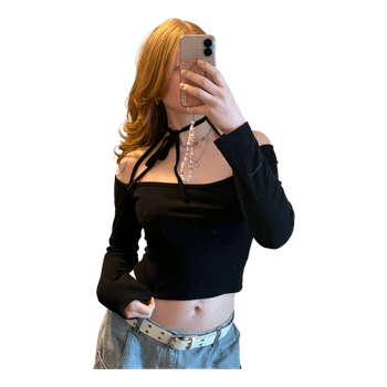 Black long sleeve top