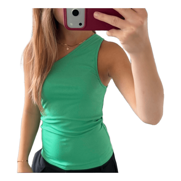 Green ribbed tank top