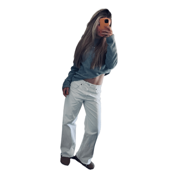 Hvide wide leg jeans