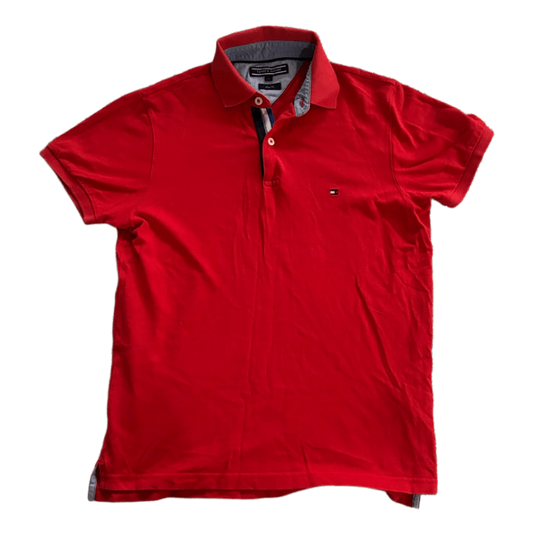 Red polo shirt