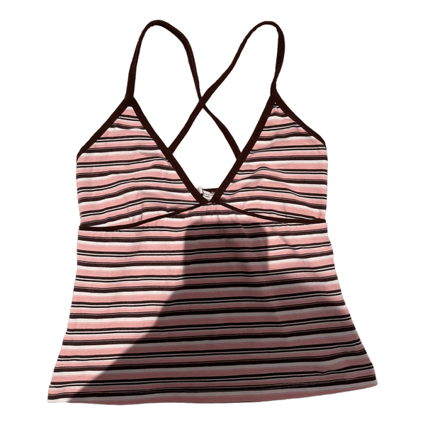 Pink striped tank top