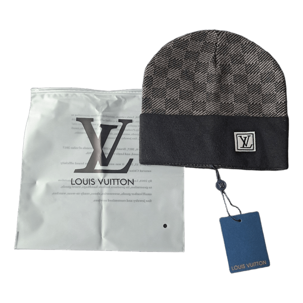 Grey checkered LV beanie