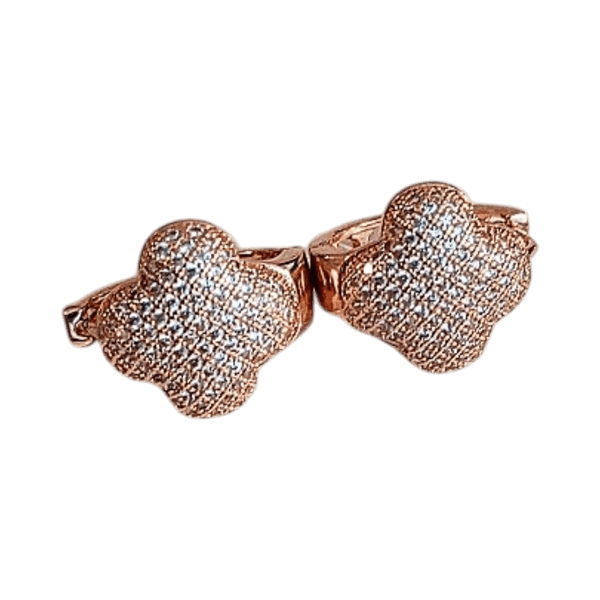 Gold tone clover earrings