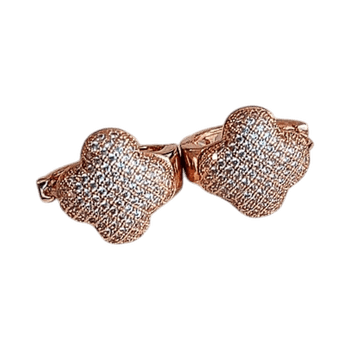 Gold tone clover earrings