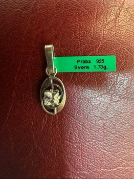 Classic 925 Sterling Silver Pendant with Large Cubic Zirconia