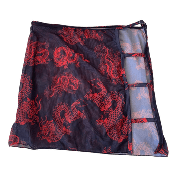 Dragon print mesh skirt