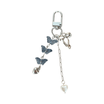 Bag charm perhonen ja sydän