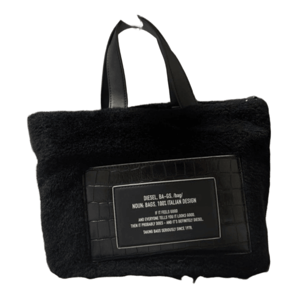 Diesel black fleece tote bag