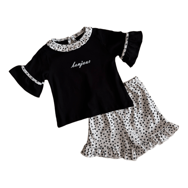 Black top and shorts set bonjour