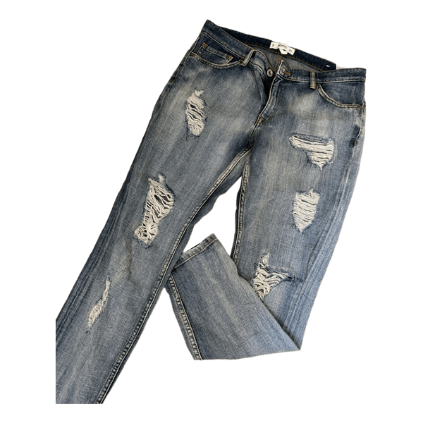 Blue ripped jeans