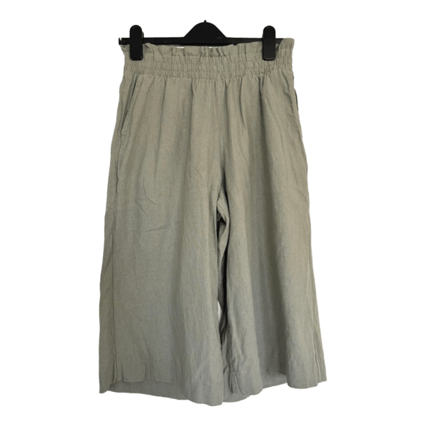 Beige linen blend trousers