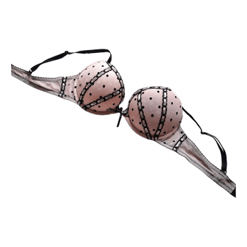 Pink polka dot bra