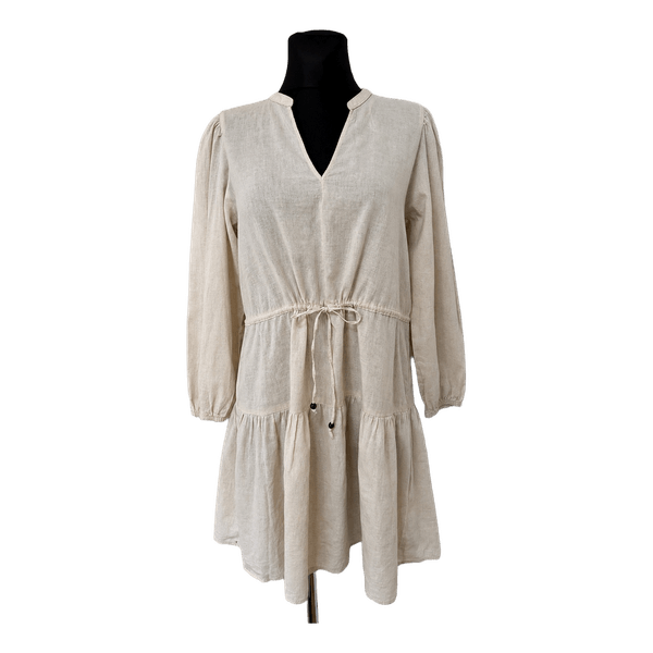 H&M Linen Blend Beige Mini Dress