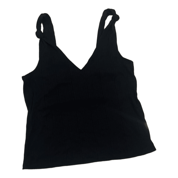 Black ribbed tank top