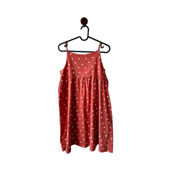 Girls Destination red and white organic cotton polka dot dress 164cm