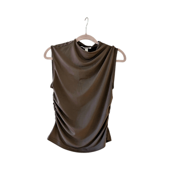 Ruched high-neck sleeveless top / S