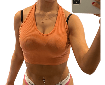 Orange ribbed crop top