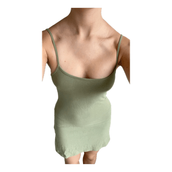 Green camisole mini dress